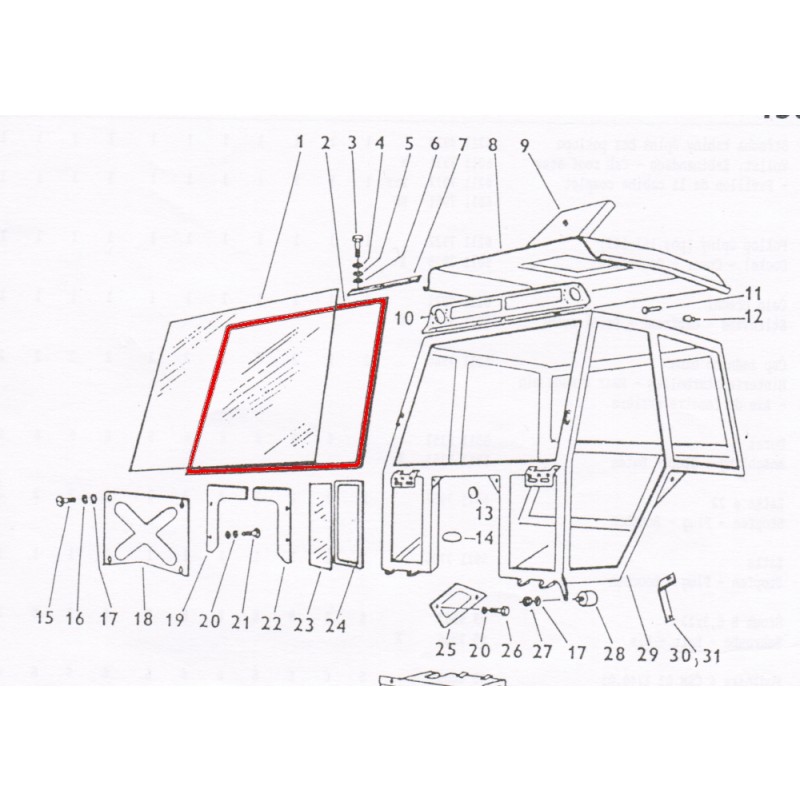 Zetor UR1 Frontscheibe Scheibengummi 56117961 Ersatzteile » Agrapoint 