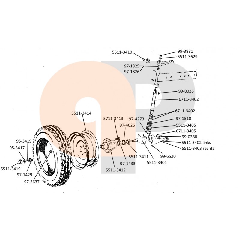 Zetor UR1 Vorderachse Lenkhebel 55113403 Ersatzteile » Agrapoint 